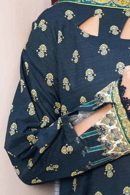 3 Piece Unstitched Black Printed Khaddar - (Vol-111/11)D10 - SAFANOOOR
