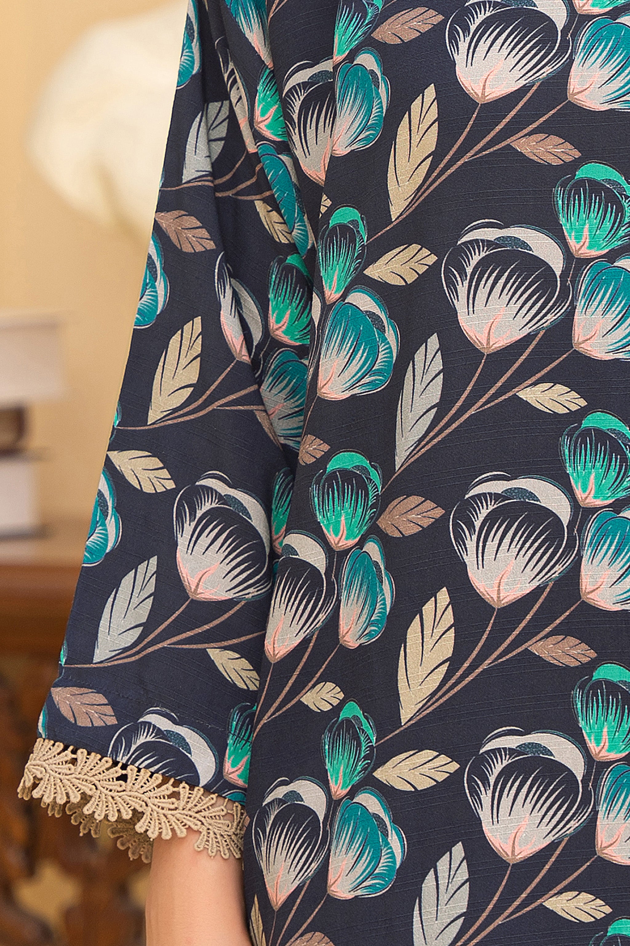 3 Piece Unstitched Black Printed Linen - (Vol-114/08)D5 - SAFANOOOR