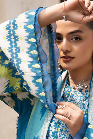 3 Piece Unstitched Blue Emb Linen - (Vol-113/01)D11 - SAFANOOOR