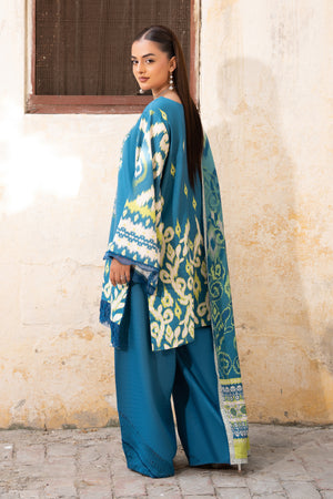 3 Piece Unstitched Blue Emb Linen - (Vol-113/01)D11 - SAFANOOOR