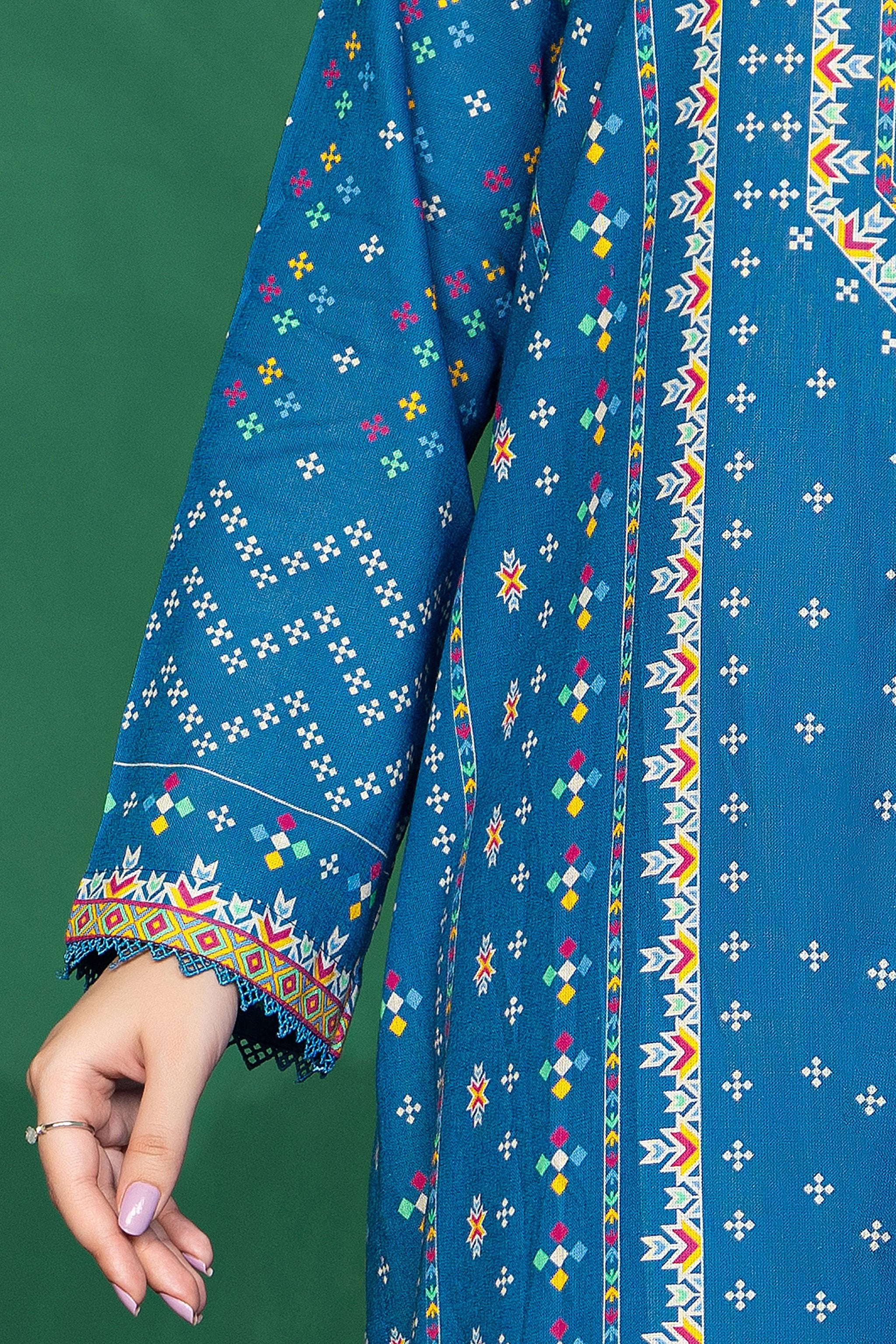 3 Piece Unstitched Blue Printed Cotton - (Vol-110/13)D5 - SAFANOOOR