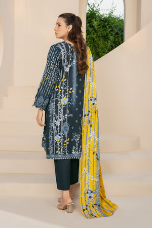 3 Piece Unstitched Bottle Green Printed Khaddar - (Vol-111/10)D10 - SAFANOOOR