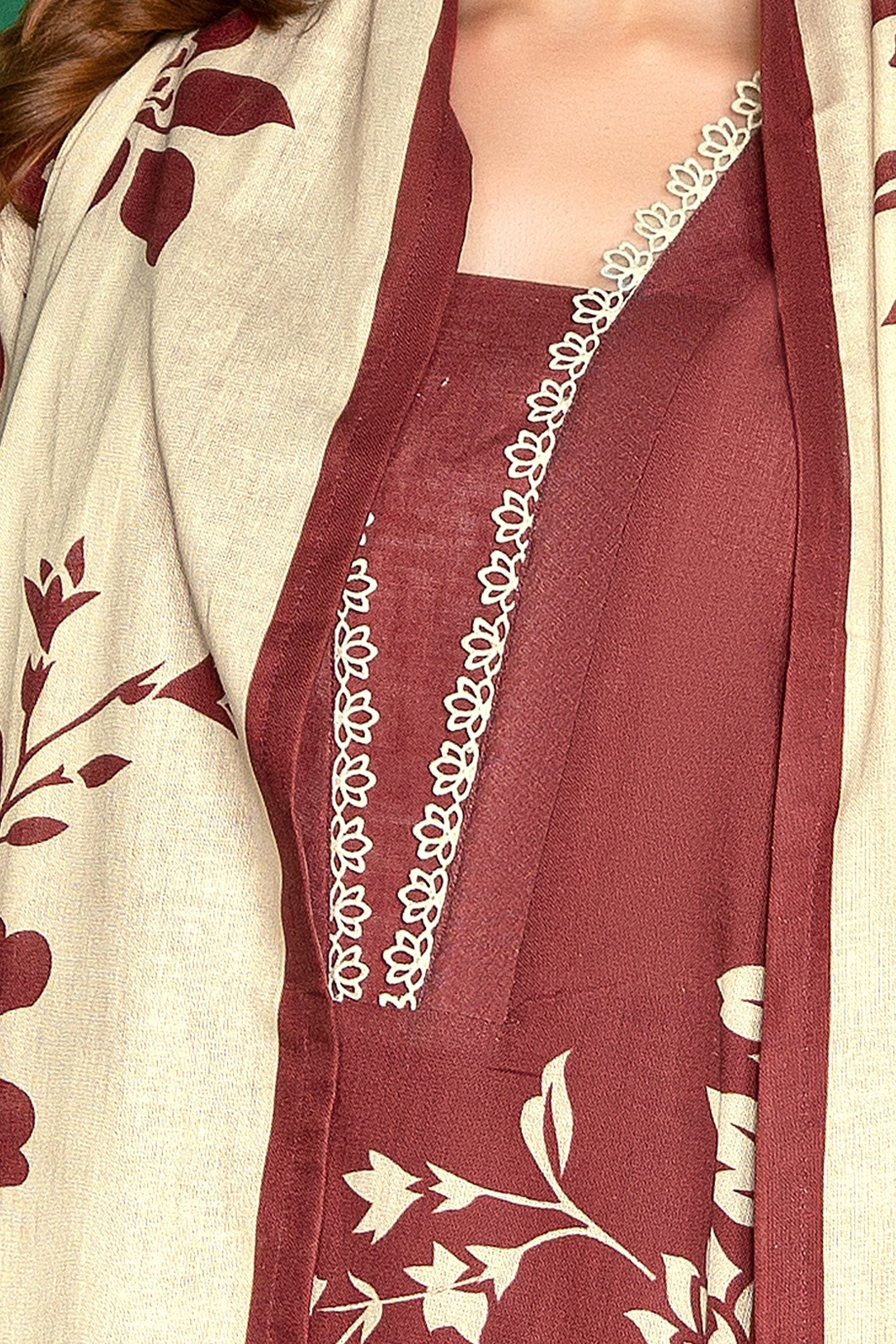 3 Piece Unstitched Brown Printed Cotton - (Vol-110/13)D2 - SAFANOOOR