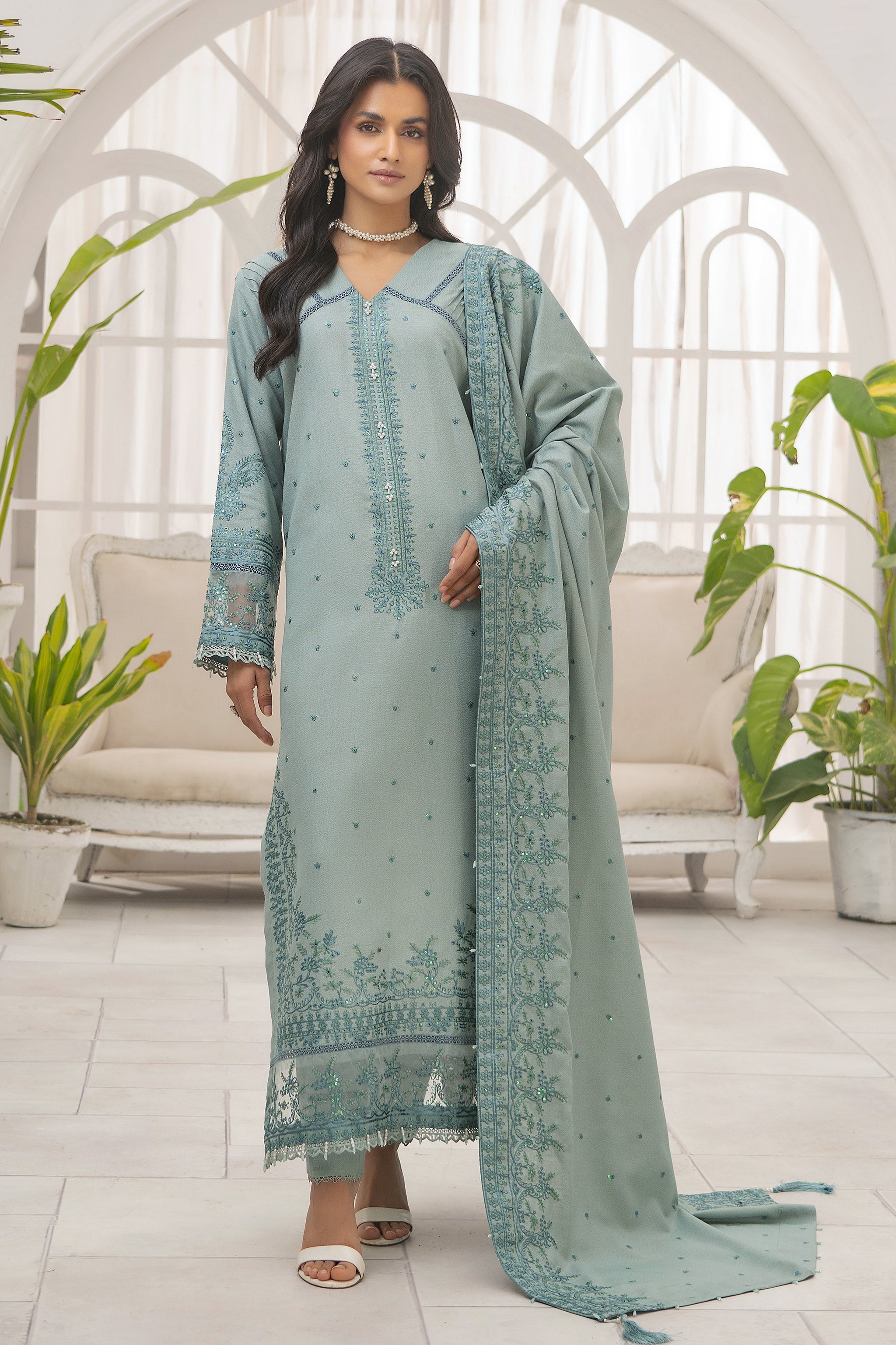 3 Piece Unstitched Cyanish Grey - (Vol-82/09)3P-W-24-D6 - SAFANOOR