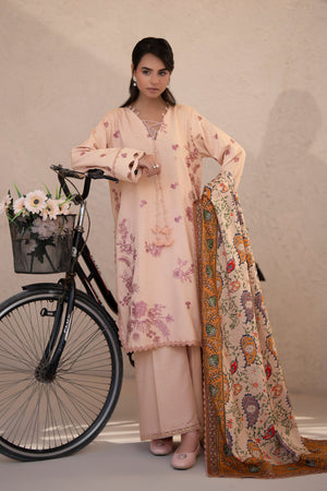 3 Piece Unstitched Desert Sand Premium Embroidered Lawn - Safa Noor