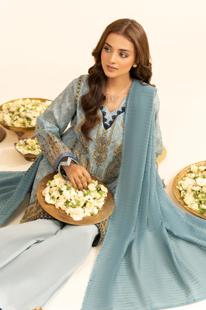 3 Piece Unstitched Dim Gray Premium Embroidered Jacquard Lawn Suit By Safa Noor Summer 2026 Dahlia Collection