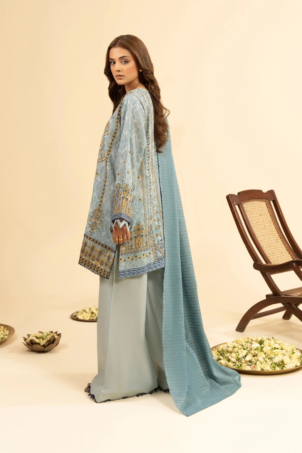 3 Piece Unstitched Dim Gray Premium Embroidered Jacquard Lawn Suit By Safa Noor Summer 2026 Dahlia Collection