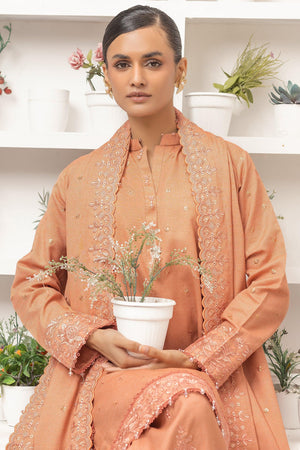 3 Piece Unstitched Dusty Orange - SafaNoor