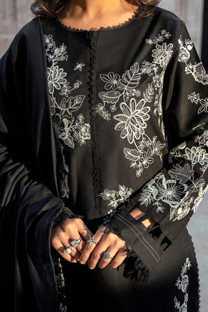 3 Piece Unstitched Dye Warm Naps Black Suit