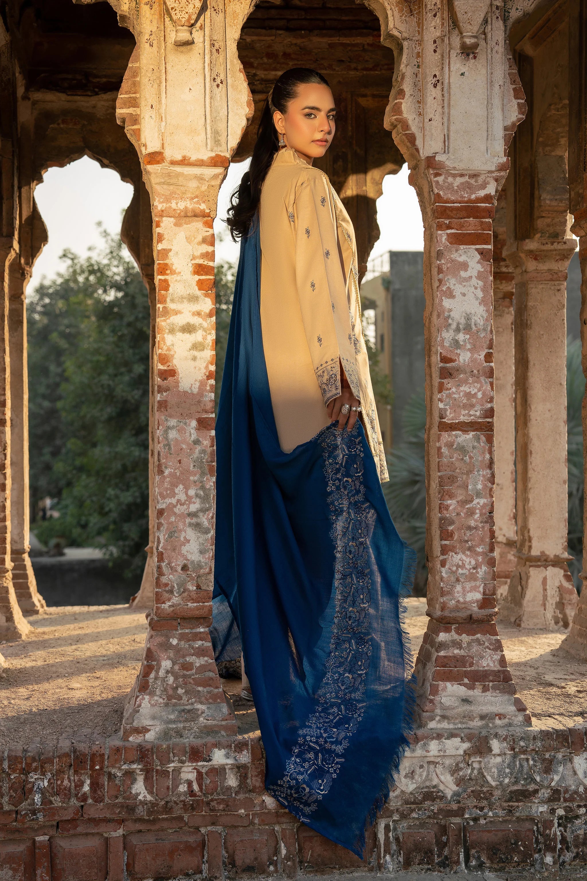 3 Piece Unstitched Dye Warm Naps Burly Wood Suit