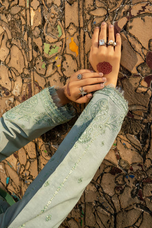 3 Piece Unstitched Dye Warm Naps Green Mist Suit