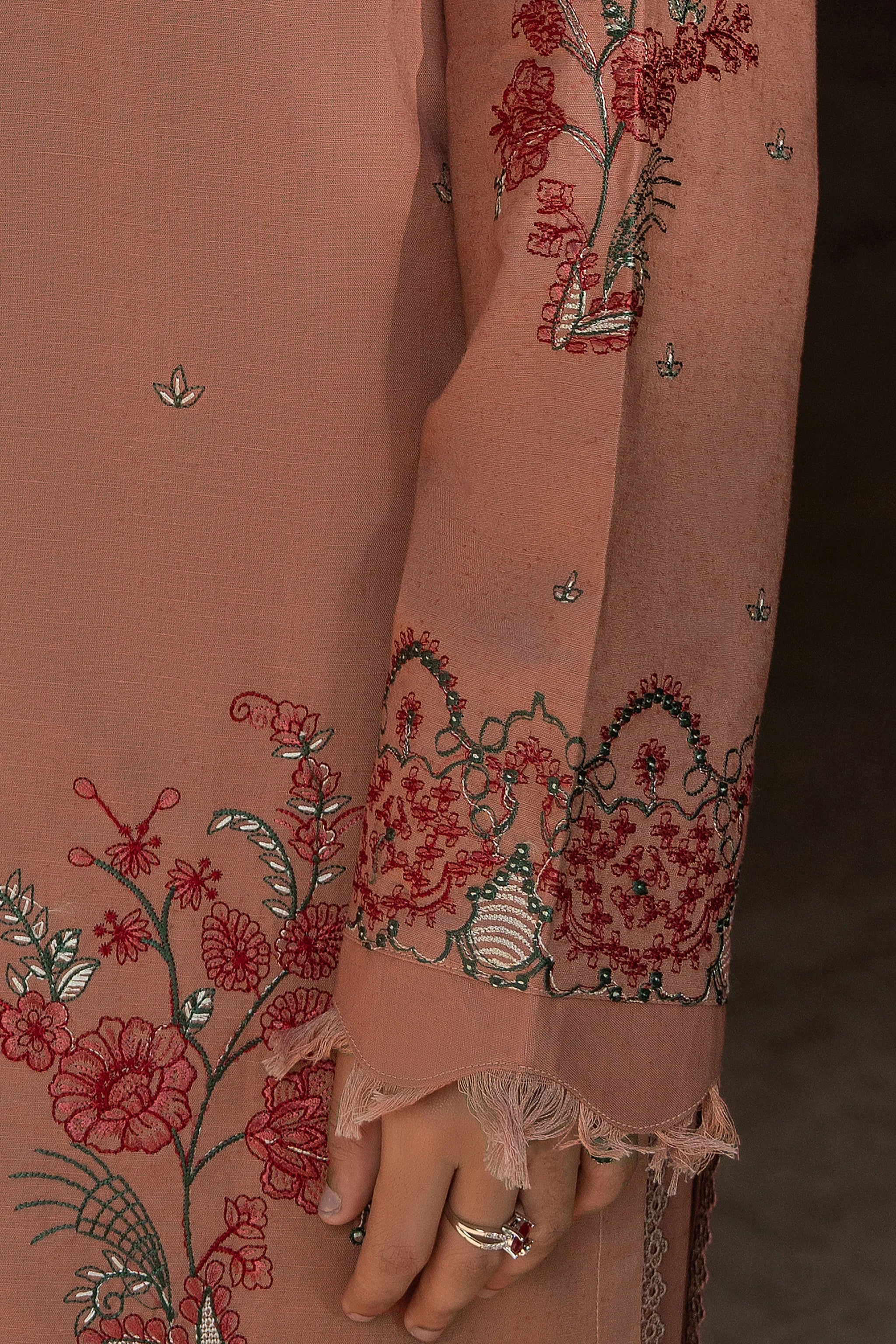 3 Piece Unstitched Dye Warm Naps Rose Taupe Suit