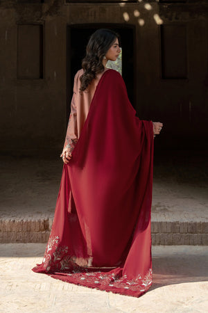 3 Piece Unstitched Dye Warm Naps Rose Taupe Suit