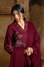 3 Piece Unstitched Dye Warm Naps Vine Red Suit