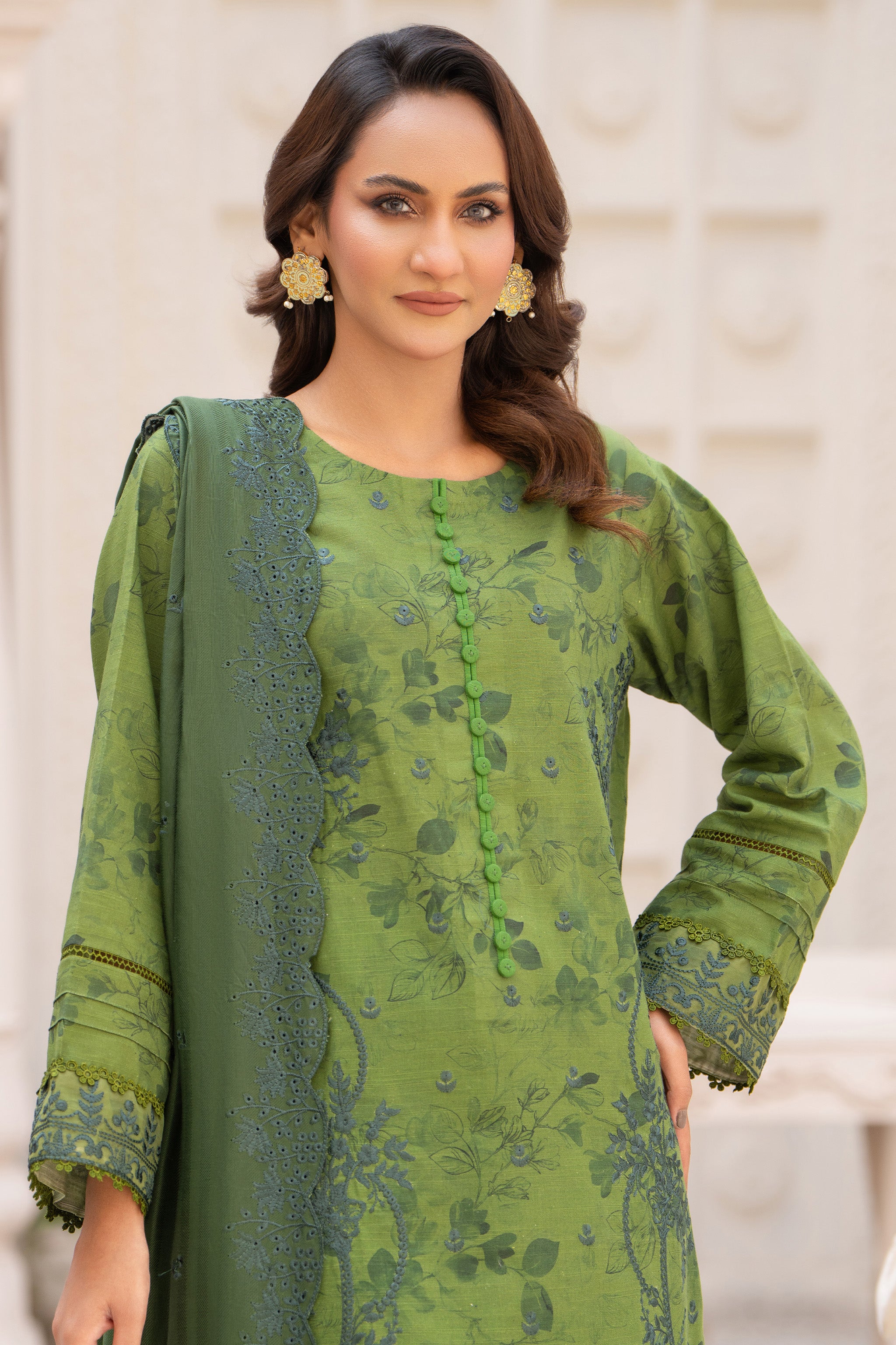 3 Piece Unstitched Embroidered Camo Khaddar