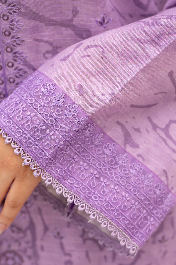 3 Piece Unstitched Embroidered Trendy Pink Khaddar