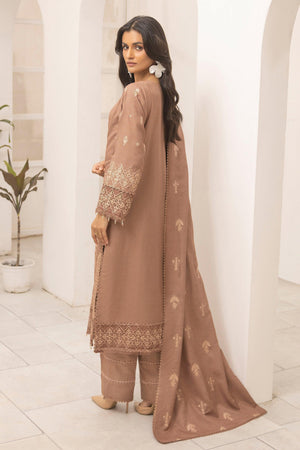 3 Piece Unstitched Fawn Brown - SafaNoor