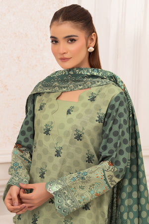 3 Piece Unstitched Green Premium Khaddar - (Vol-116/12)D10 - SAFANOOOR