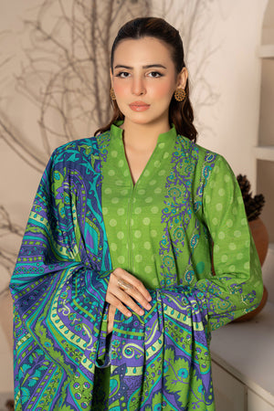 3 Piece Unstitched Green Printed Khaddar - (Vol-111/10)D6 - SAFANOOOR