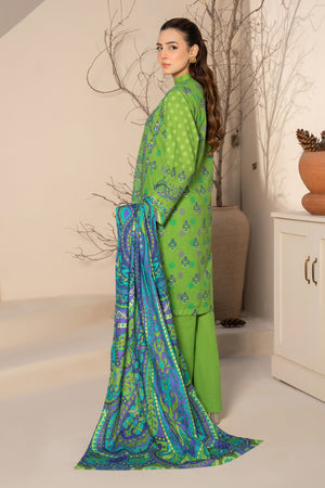 3 Piece Unstitched Green Printed Khaddar - (Vol-111/10)D6 - SAFANOOOR