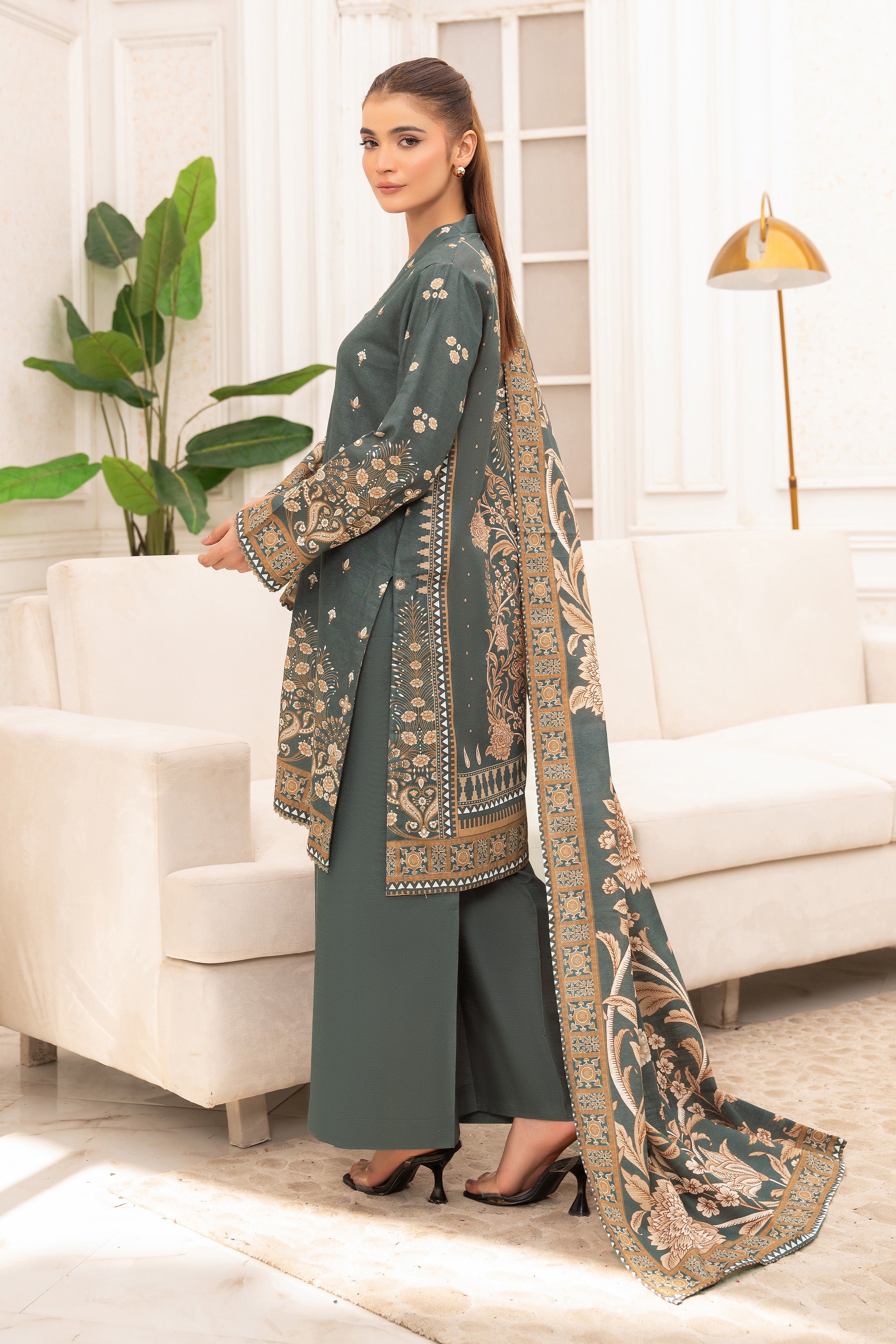 3 Piece Unstitched Grey Premium Khaddar - (Vol-116/12)D9 - SAFANOOOR