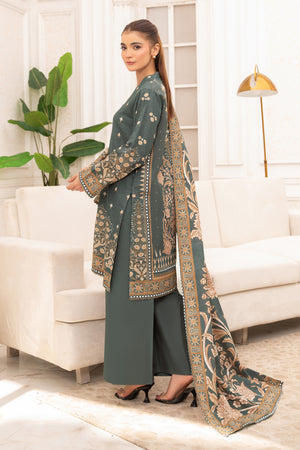 3 Piece Unstitched Grey Premium Khaddar - (Vol-116/12)D9 - SAFANOOOR