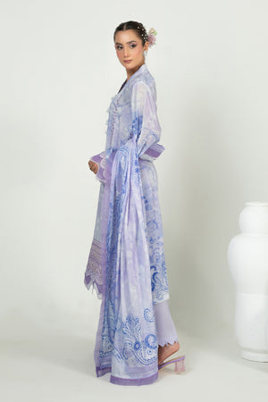 3 Piece Unstitched Lavender Embroidered Lawn - (Vol-105/06)3P-S-25-D9 - SAFANOOR