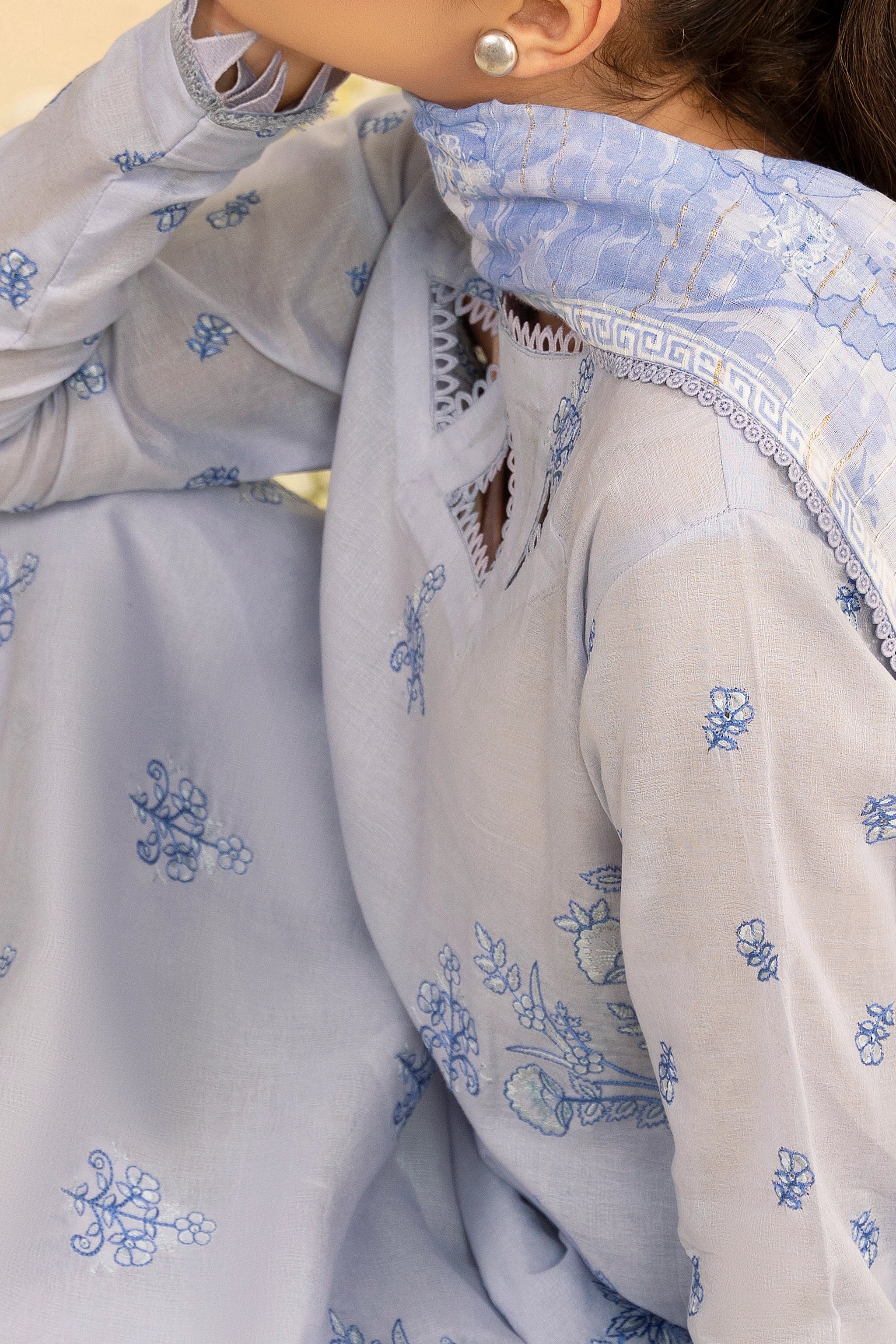 3 Piece Unstitched Lavender Gray Premium Embroidered Jacquard Lawn Suit By Safa Noor Summer 2026 Dahlia Collection