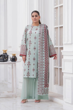 3 Piece Unstitched Lavender Gray Premium Printed Lawn Suit by Safa Noor Nigaah Collection Summer 2026