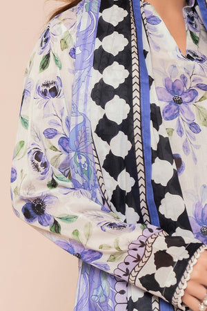 3 Piece Unstitched Lavender Printed Lawn - (Vol-100/20)3P-S-25-D10 - SAFANOOR