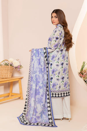 3 Piece Unstitched Lavender Printed Lawn - (Vol-100/20)3P-S-25-D10 - SAFANOOR