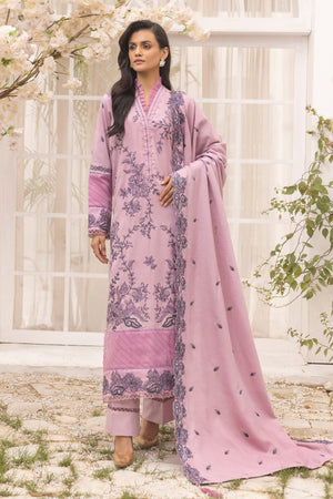 3 Piece Unstitched Lavender Purple - SafaNoor