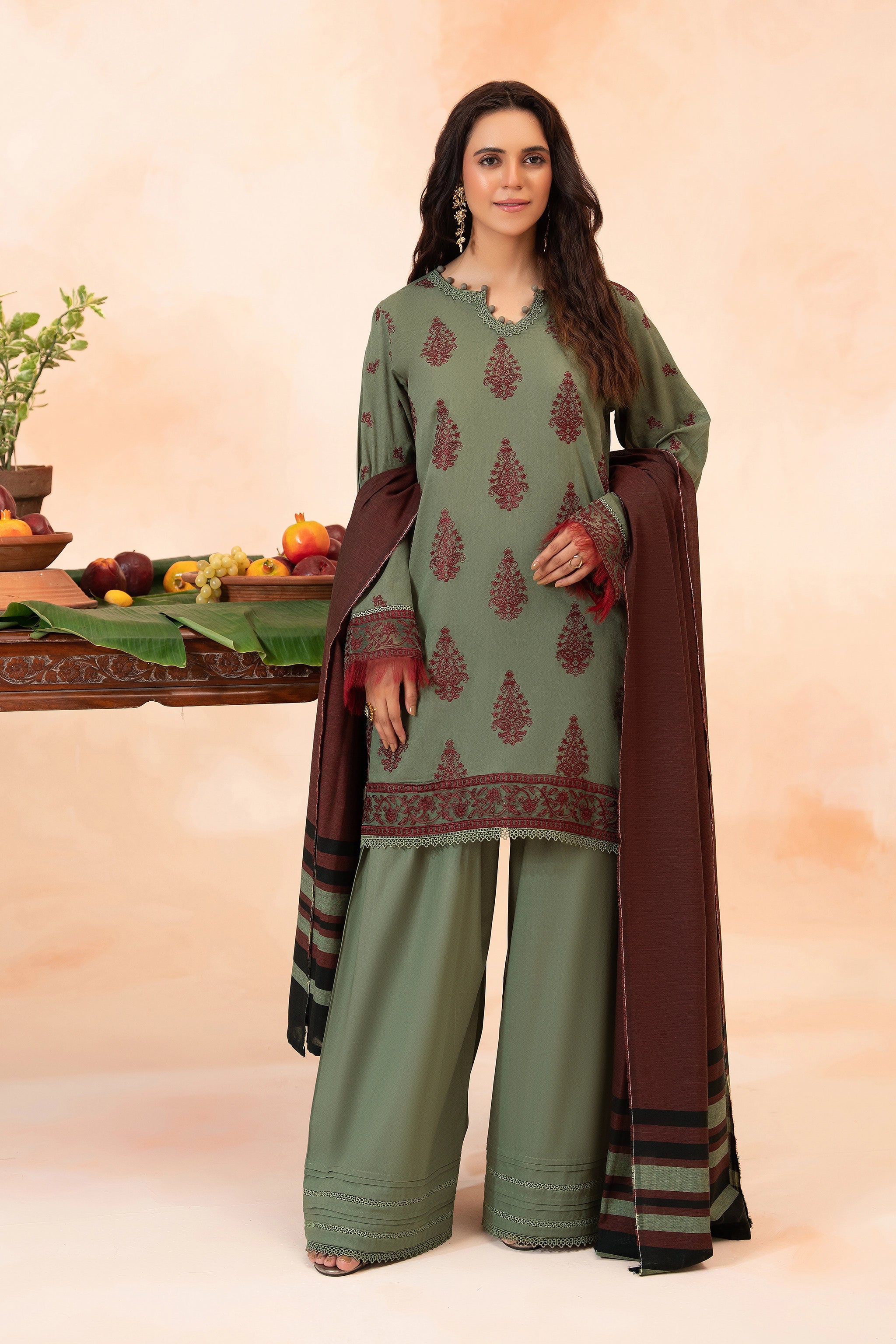 3 Piece Unstitched Light Grey Premium Embroidered Self Jacquard Lawn Suit By Safa Noor Summer 26 Nazneen Collection