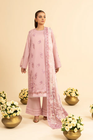 3 Piece Unstitched Light Pink Premium Embroidered Jacquard Lawn Suit By Safa Noor Summer 2026 Dahlia Collection