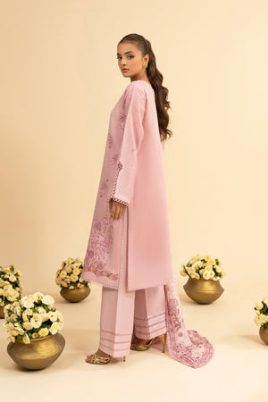 3 Piece Unstitched Light Pink Premium Embroidered Jacquard Lawn Suit By Safa Noor Summer 2026 Dahlia Collection