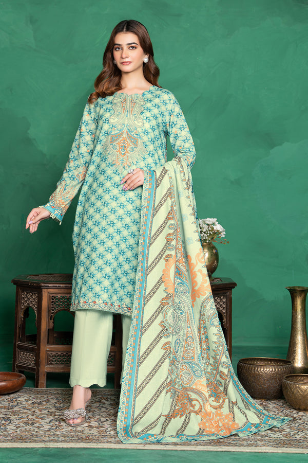 3 Piece Unstitched Lime Green Cotton - (Vol-110/13)D10 - SAFANOOOR