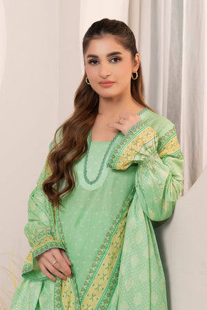 3 Piece Unstitched Mint Green Printed Lawn - (Vol-100/20)3P-S-25-D5 - SAFANOOR