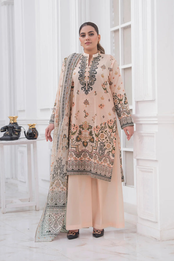 3 Piece Unstitched Misty Rose Premium Printed Lawn Suit by Safa Noor Nigaah Collection Summer 2026