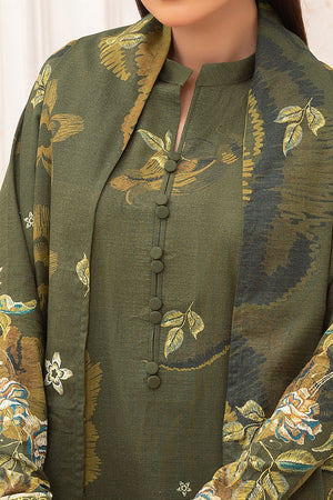 3 Piece Unstitched Moss Green Premium Khaddar - (Vol-116/12)D7 - SAFANOOOR