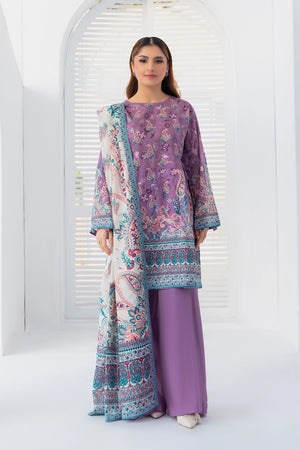 3 Piece Unstitched Mountbatten Pink Premium Printed Lawn Suit by safa noor summer 2026 Nigar collection