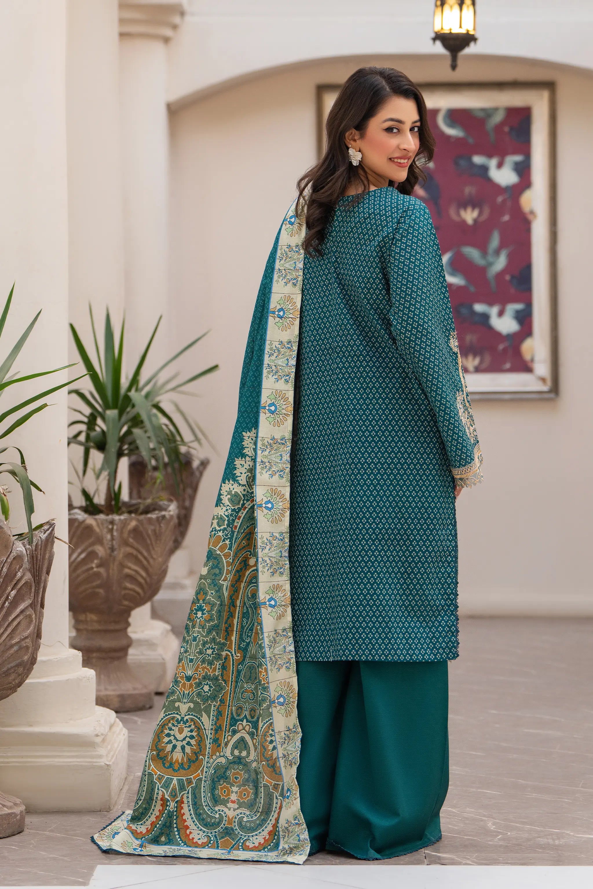 3 Piece Unstitched Naps khaddar Aqua Deep Suit - Safa Noor