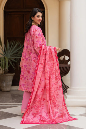 3 Piece Unstitched Naps khaddar Rose Pink Suit - Safa Noor