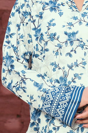 3 Piece Unstitched Off-White Printed Khaddar - (Vol-111/11)D9 - SAFANOOOR