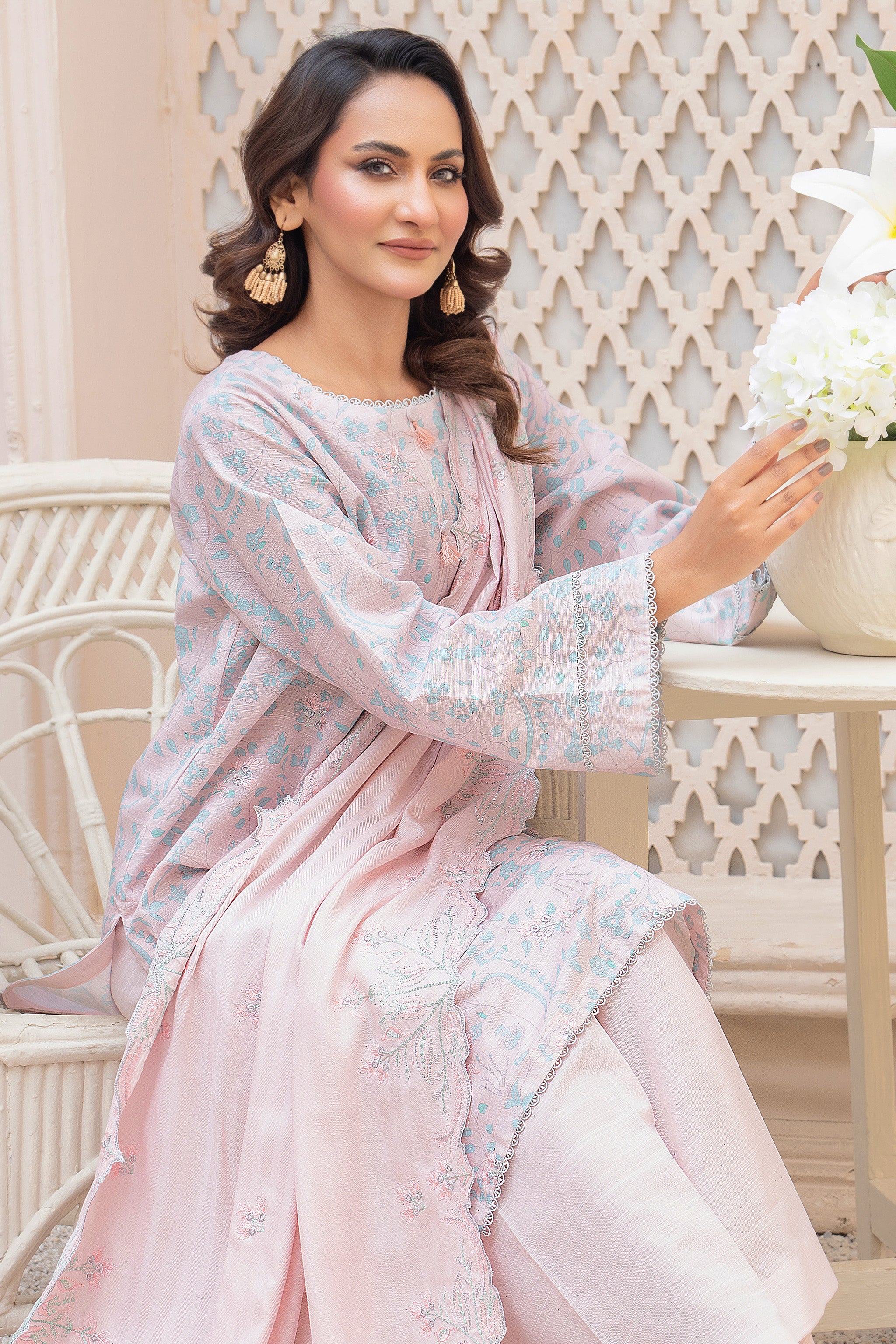 3 Piece Unstitched Olive Premium Iron Khaddar