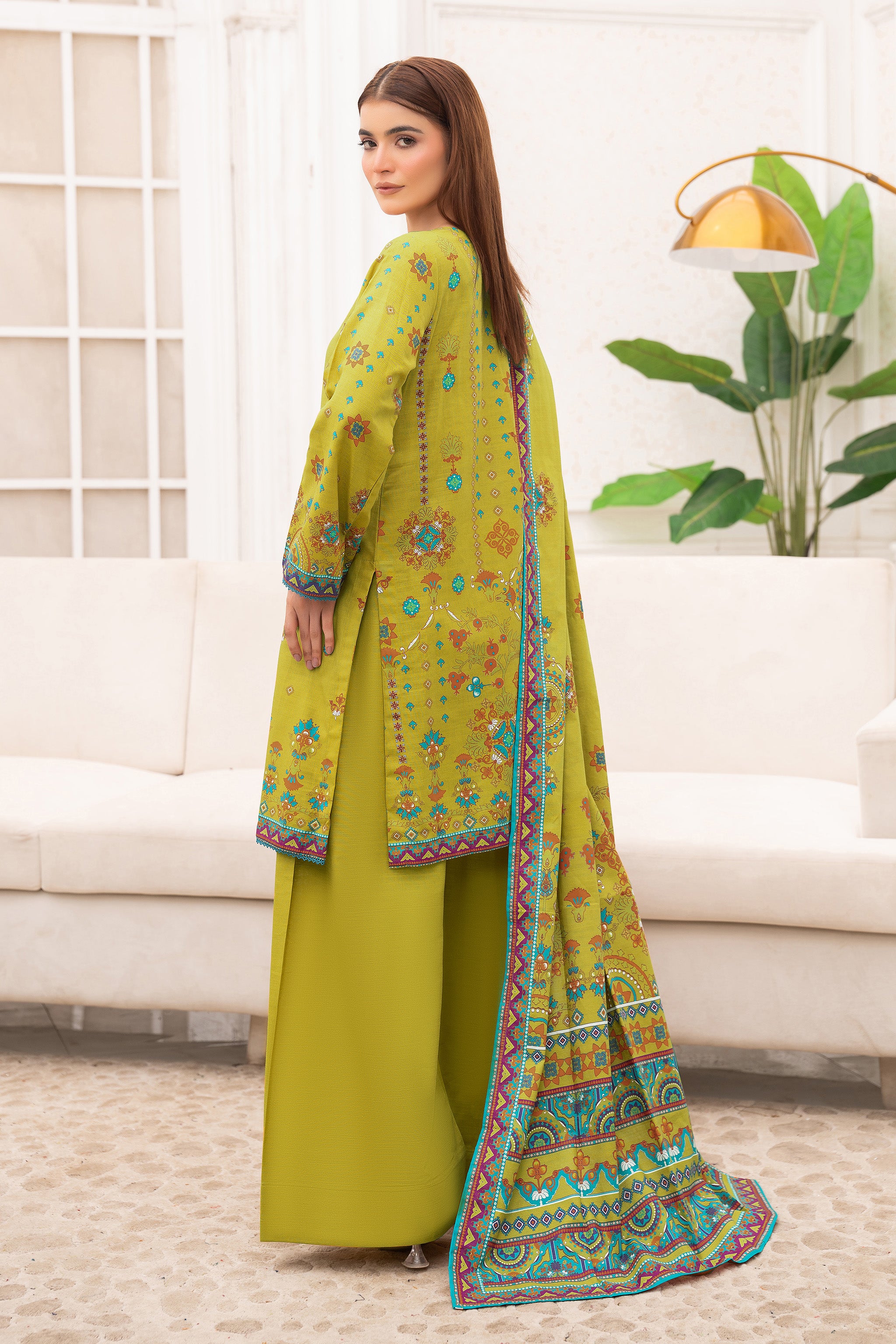 3 Piece Unstitched Olive Premium Khaddar - (Vol-116/12)D2 - SAFANOOOR