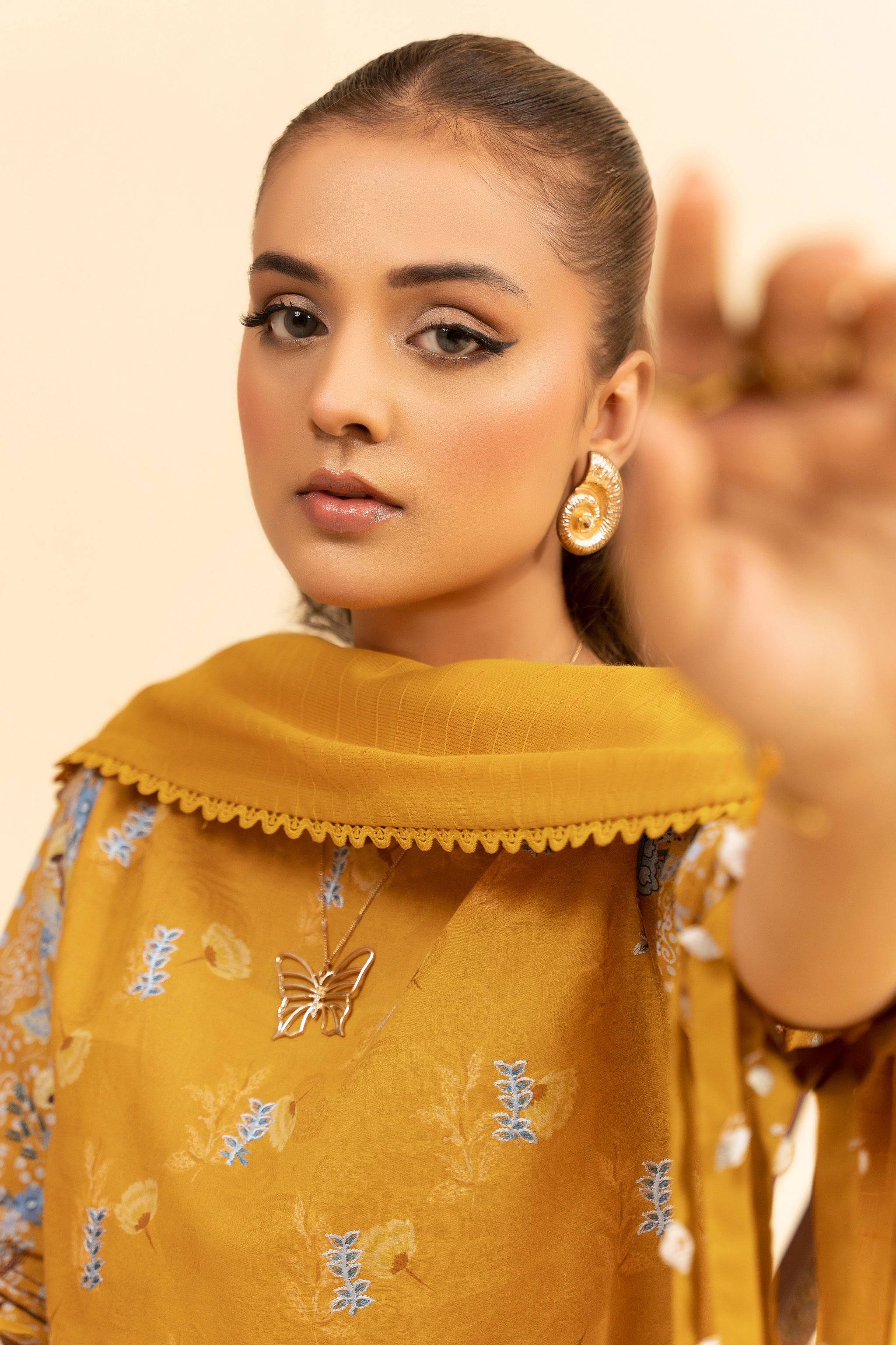 3 Piece Unstitched Orange Premium Embroidered Jacquard Lawn Suit By Safa Noor Summer 2026 Dahlia Collection