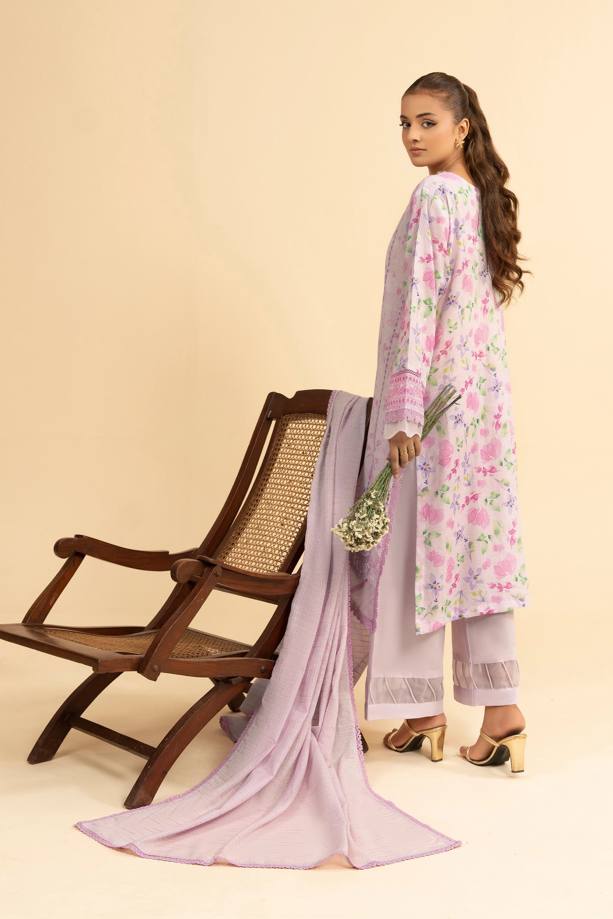 3 Piece Unstitched Pale Pink PremiumEmbroidered Jacquard Lawn Suit By Safa Noor Summer 2026 Dahlia Collection