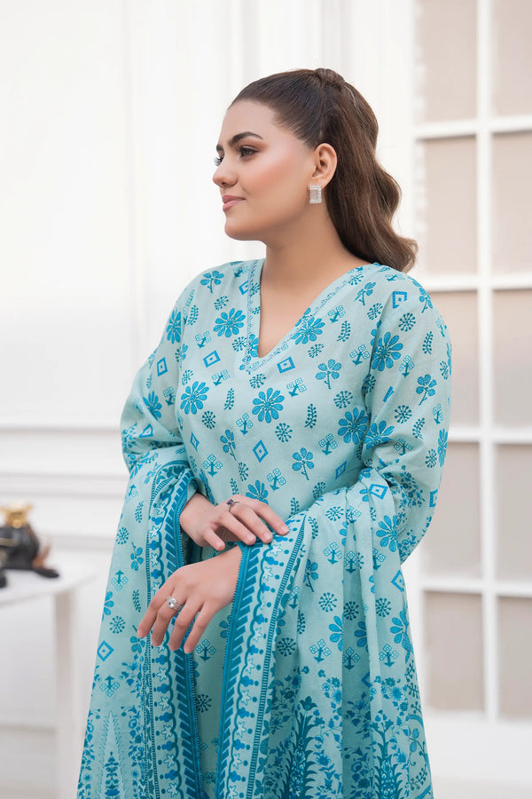 3 Piece Unstitched Pastel Blue Premium Printed Lawn Suit by Safa Noor Nigaah Collection Summer 2026