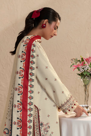 3 Piece Unstitched Pearl Premium Embroidered Lawn - Safa Noor