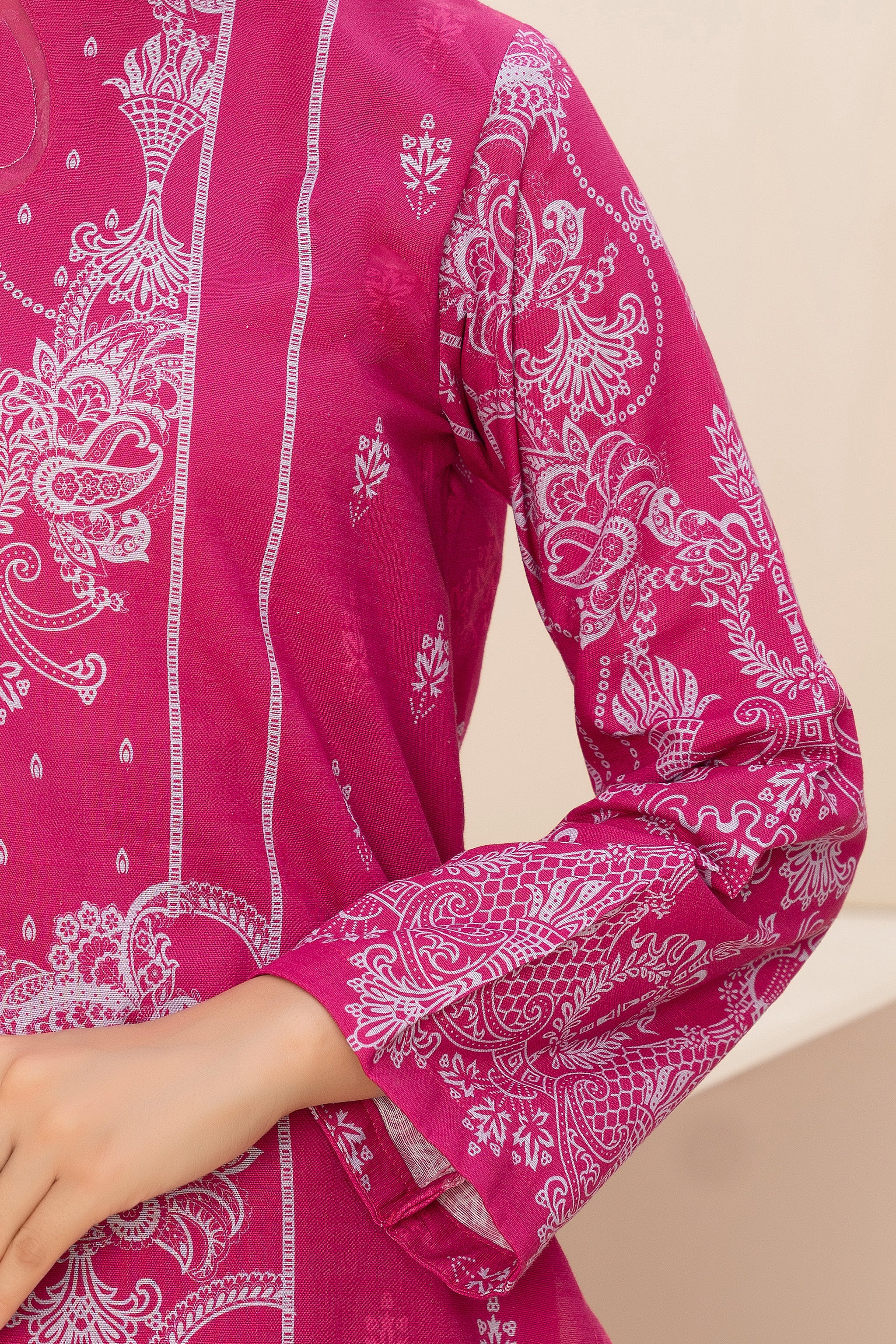 3 Piece Unstitched Pink Printed Khaddar - (Vol-111/10)D8 - SAFANOOOR